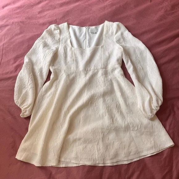 Sachin & Babi BHLDN Rhinebeck Size 14 Ivory Textured Floral Square Neck Wedding - Picture 5 of 7